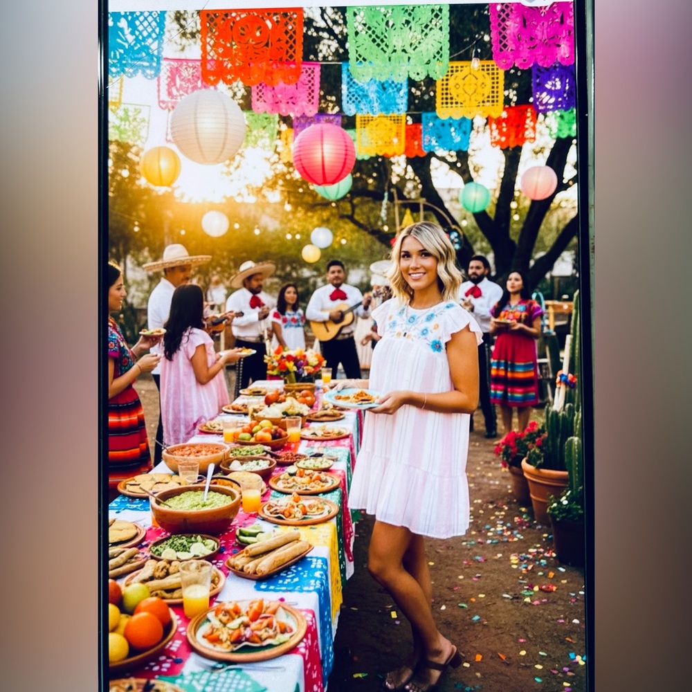 Blu Pepper White Embroidered Floral Party Dress